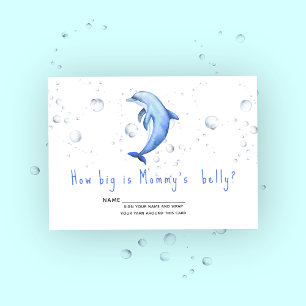 Watercolor dolphin - how big is mommy's belly enclosure card