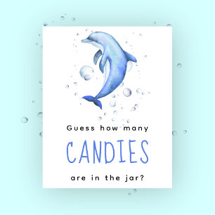 Watercolor dolphin - How many candies game Poster