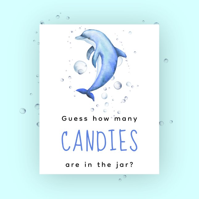 Watercolor dolphin - How many candies game Poster (Creator Uploaded)