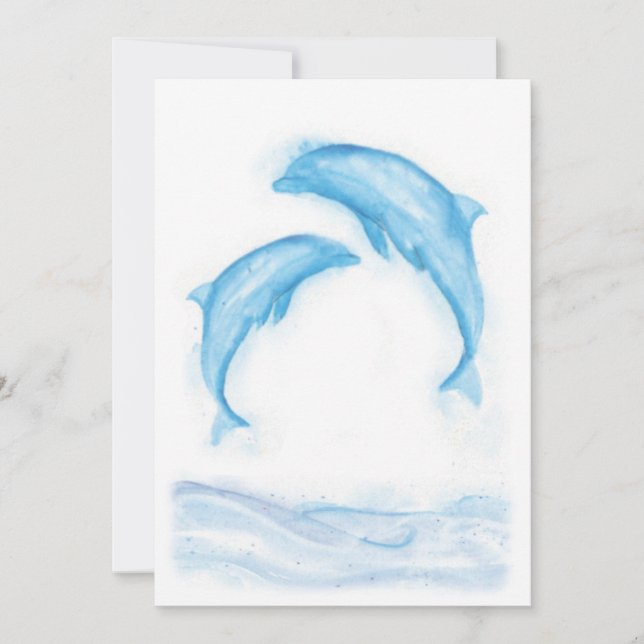 Watercolor Dolphin Notecard (Front)