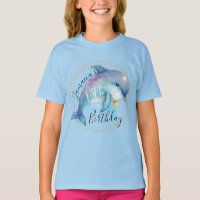 Watercolor Dolphin Ocean Birthday Party T-Shirt