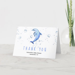 Watercolor dolphin - thank you baby shower