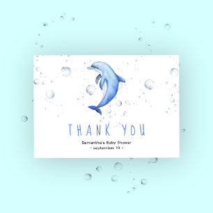 Watercolor dolphin - thank you baby shower