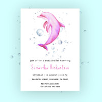 Watercolor Dolphin Under the Sea Baby Shower