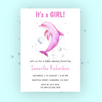 Watercolor Dolphin Under the Sea Baby Shower