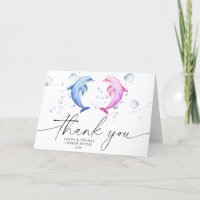 Watercolor dolphins Thank you gender reveal