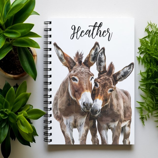 Watercolor Donkeys Personalised  Notebook (Creator Uploaded)