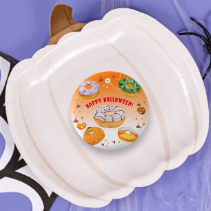 Watercolor Donut-licious Halloween Candy  3 Cm Round Badge