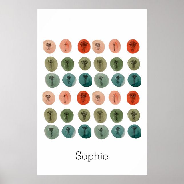 Watercolor Doodle Pattern Poster (Front)