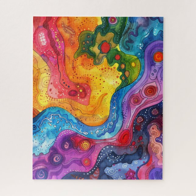 Watercolor Doodle Puzzle (Vertical)