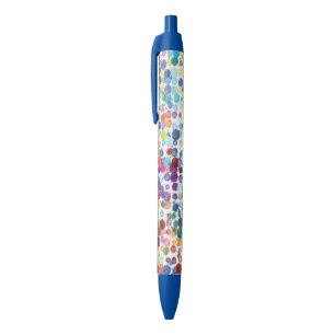 Watercolor Dots Blue Ink Pen