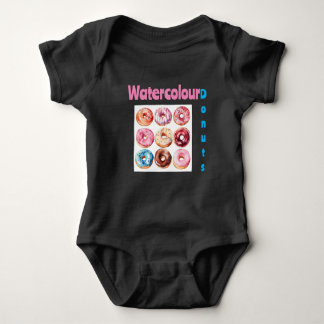 Watercolor Doughnut Delight Baby Bodysuit
