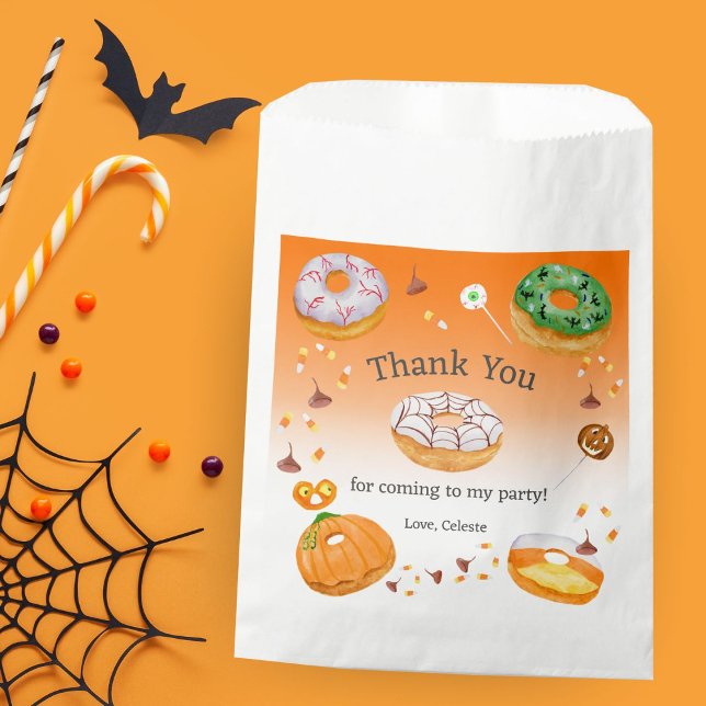 Watercolor Doughnut-licious Halloween Candy Thank  Favour Bag (This Halloween favor bag is perfect for candy, stickers, pencils and more!!)
