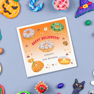 Watercolor Doughnut-licious Halloween Candy Thank Napkin