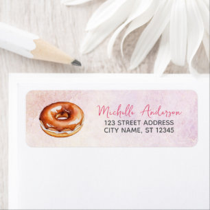 Watercolor Doughnut Return Address Sweet Doughnut  Label