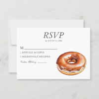Watercolor Doughnut RSVP Card Wedding Sweet Doughn