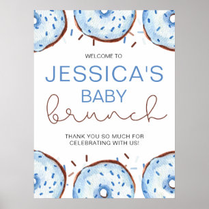 Watercolor Doughnuts Baby brunch Shower Poster