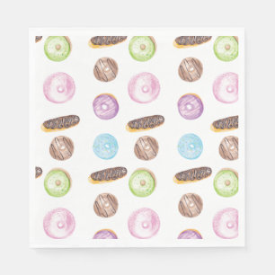 Watercolor Doughnuts Hand Painted Patterned  Napkin