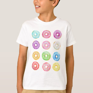 Watercolor doughnuts pattern T-Shirt