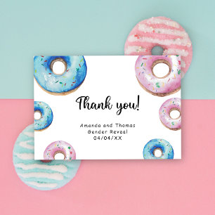 Watercolor doughnuts thank you gender reveal