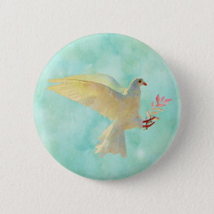 Watercolor Dove  6 Cm Round Badge