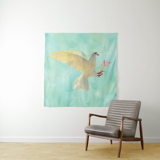 Watercolor Dove  Tapestry (In Situ)