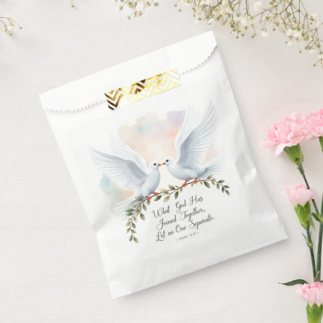 Watercolor Doves Mark 10:9 Favour Bag (Sealed)