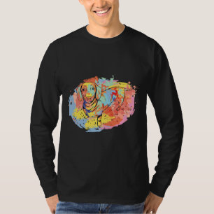 Watercolor Doxie Wiener Puppy Christmas Weenie Do T-Shirt