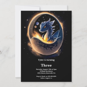 Watercolor Dragon Birthday Invitation
