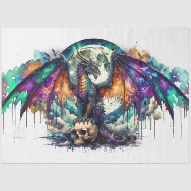 Watercolor Dragon Tissue Paper (Front)