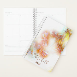 Watercolor dragonflies personalised, custom year planner