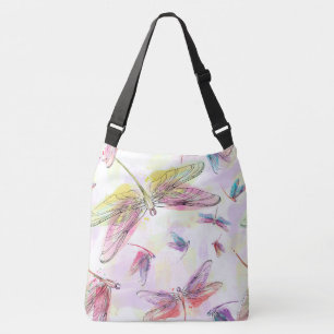 Watercolor Dragonflies Pink Lavender Purple bag