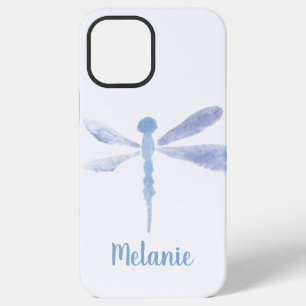 Watercolor Dragonfly Blue Purple Monogrammed   iPhone 12 Pro Max Case