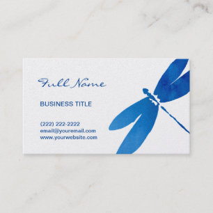 Watercolor Dragonfly Business Cards Blue