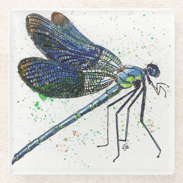 Watercolor Dragonfly Coaster (Front)