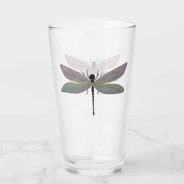 Watercolor Dragonfly Glass (Front)