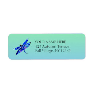 Watercolor Dragonfly Hand Drawn Vintage Address Return Address Label