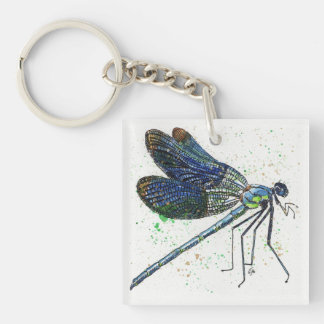 Watercolor Dragonfly Keychain