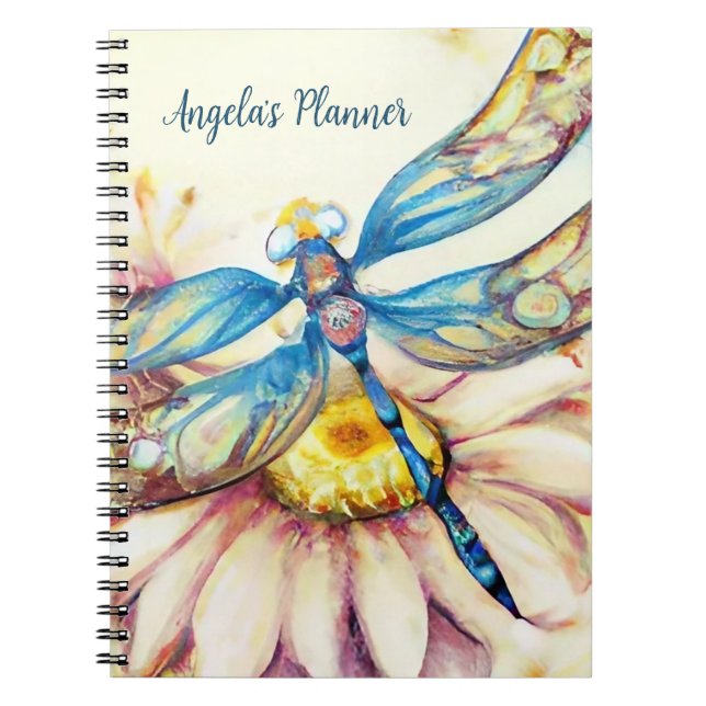 Watercolor Dragonfly, Personalise  Notebook (Front)