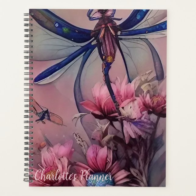 Watercolor Dragonfly, Planner (Front)