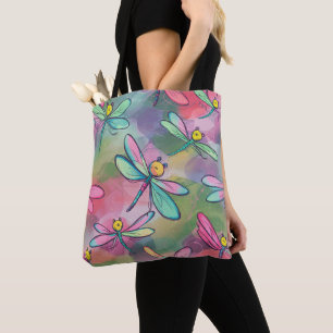 Watercolor Dragonfly Tote Bag