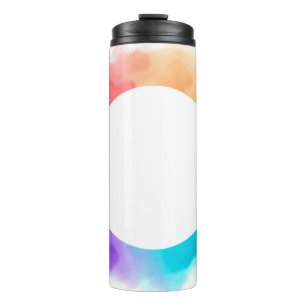 Watercolor drawing background thermal tumbler