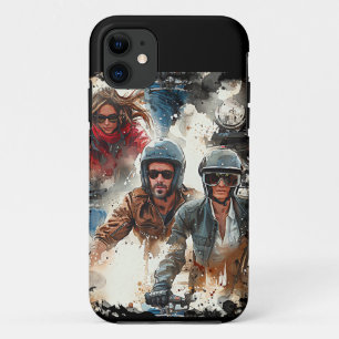 Watercolor drawing MotoBikers iPhone 11 Case
