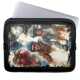 Watercolor drawing MotoBikers Laptop Sleeve