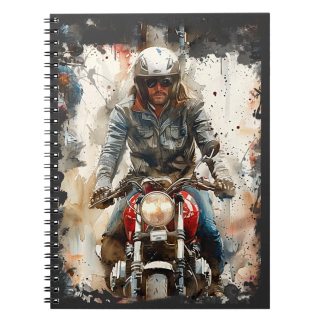 Watercolor drawing MotoBikers Notebook (Front)