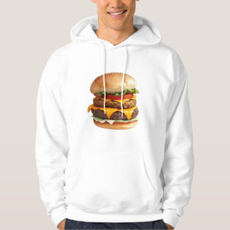 Watercolor Drawing of Cheeseburger Hoodie