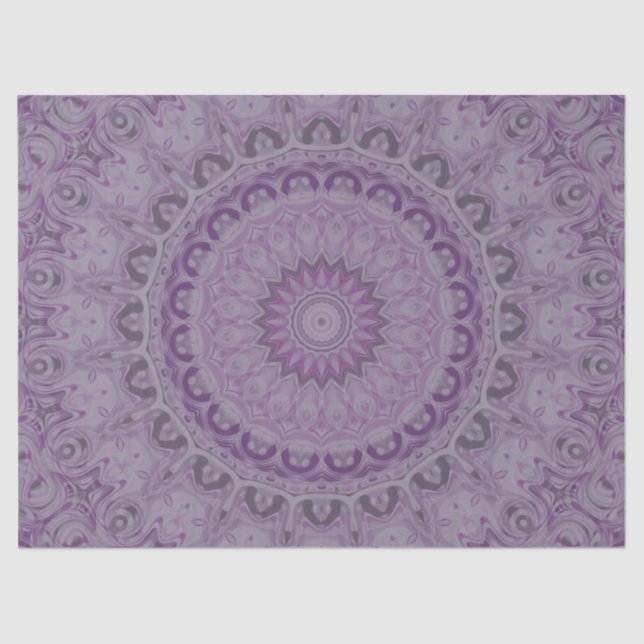 Watercolor Dream Mandala in Shades of Purple Tissue Paper (Front)