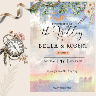 Watercolor Dream Wedding Invitation