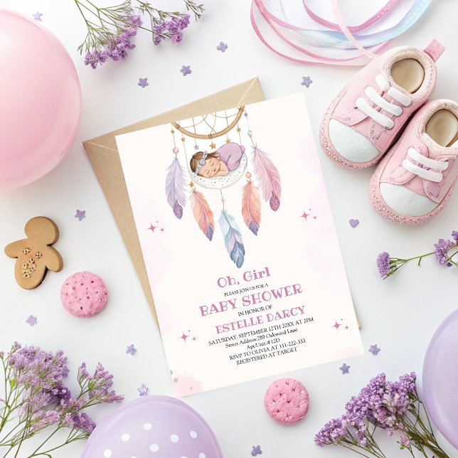Watercolor Dreamcatcher Baby Shower  Invitation (Creator Uploaded)