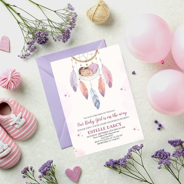Watercolor Dreamcatcher Baby Shower  Invitation (Creator Uploaded)